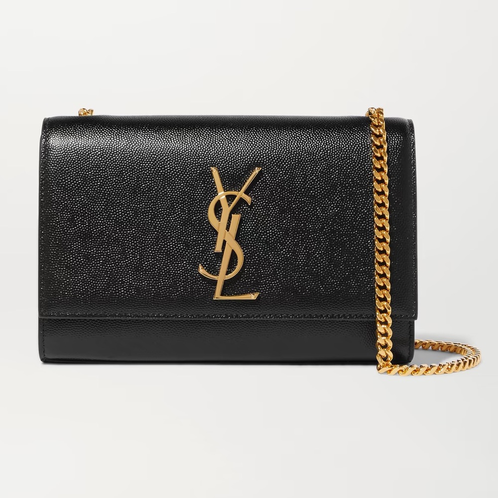 SAINT LAURENT Monogramme Kate small textured-leather shoulder bag